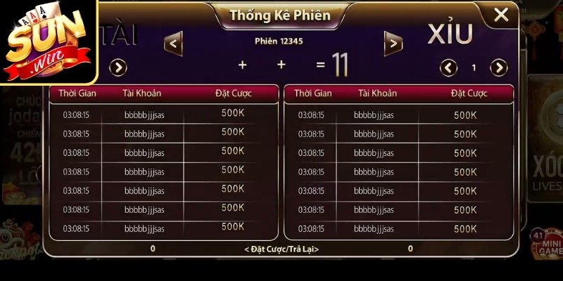 Tài Xỉu Online Uy Tín Sunwin Tạo Trải Nghiệm An Toàn 2 Theo dõi lịch sử cược chi tiết, cập nhật tức thì